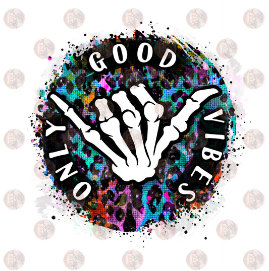 Good Vibes Only Multicolor Cheetah- Sublimation Transfer
