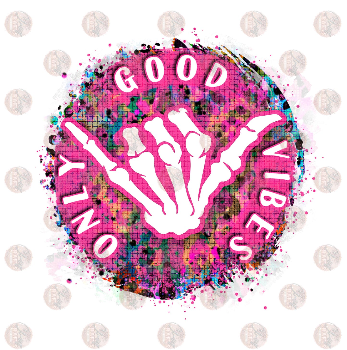 Good Vibes Only Pink Cheetah- Sublimation Transfer