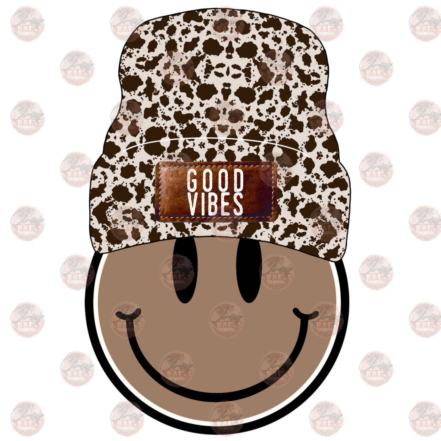 Good Vibes Smiley Beanie - Sublimation Transfer