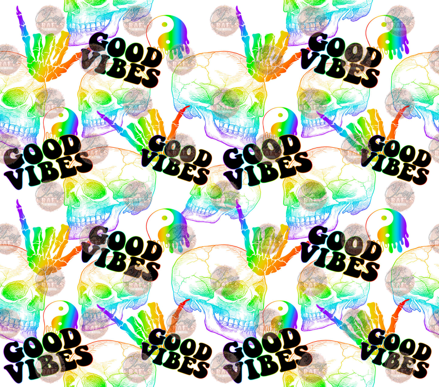 Good Vibes Seamless Wrap- Sublimation Transfer