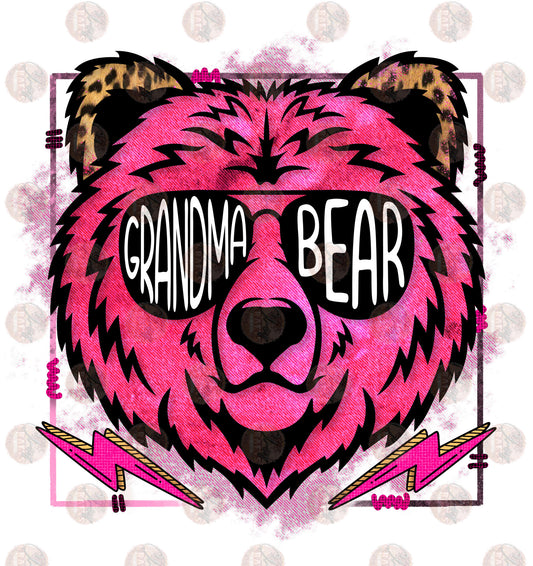 Grandma Bear Pink with Background- Sublimation Transfer