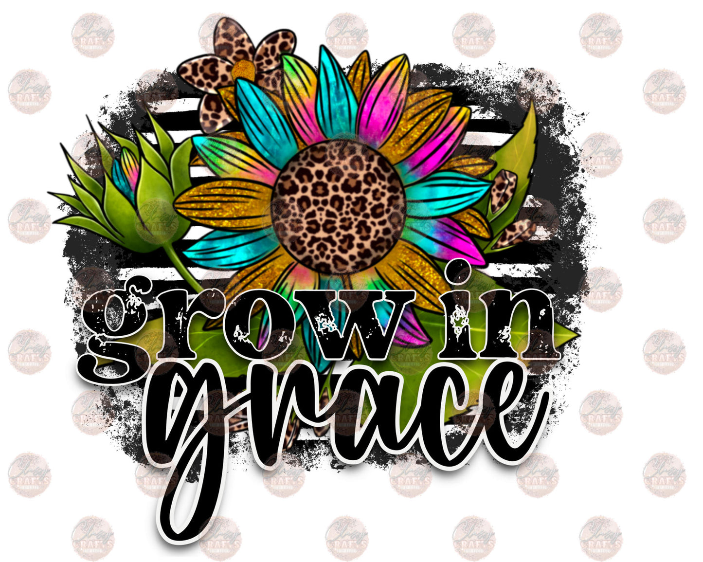 Grow In Grace Multicolored Flower - Sublimation Transfer