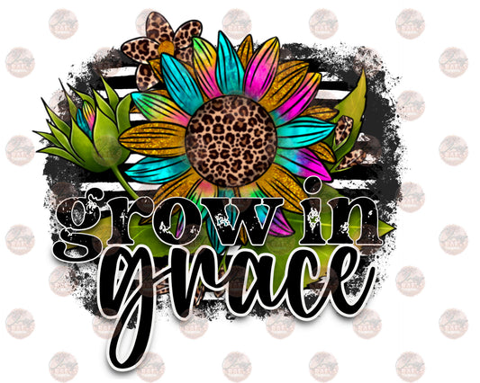 Grow In Grace Multicolored Flower - Sublimation Transfer