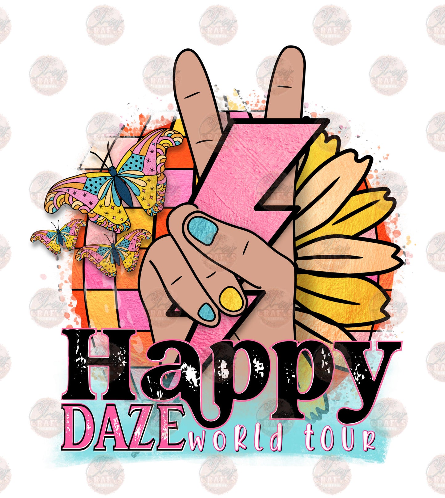 Happy Daze 1 Flower- Sublimation Transfer