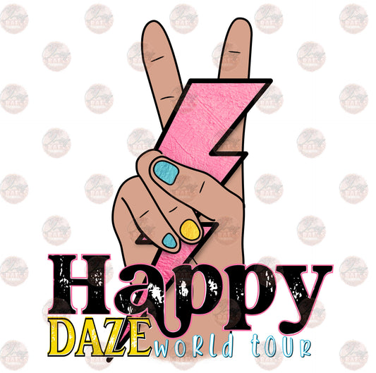 Happy Daze 1 Yellow and Mint- Sublimation Transfer