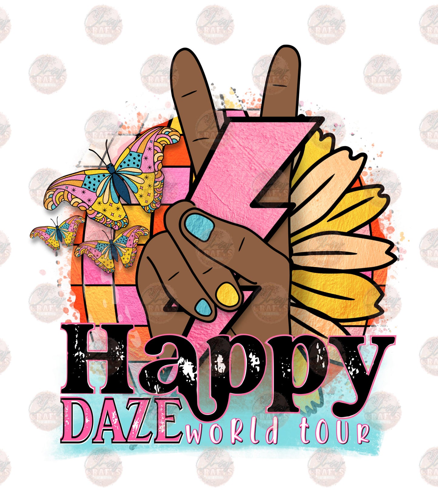 Happy Daze 2 Flower- Sublimation Transfer