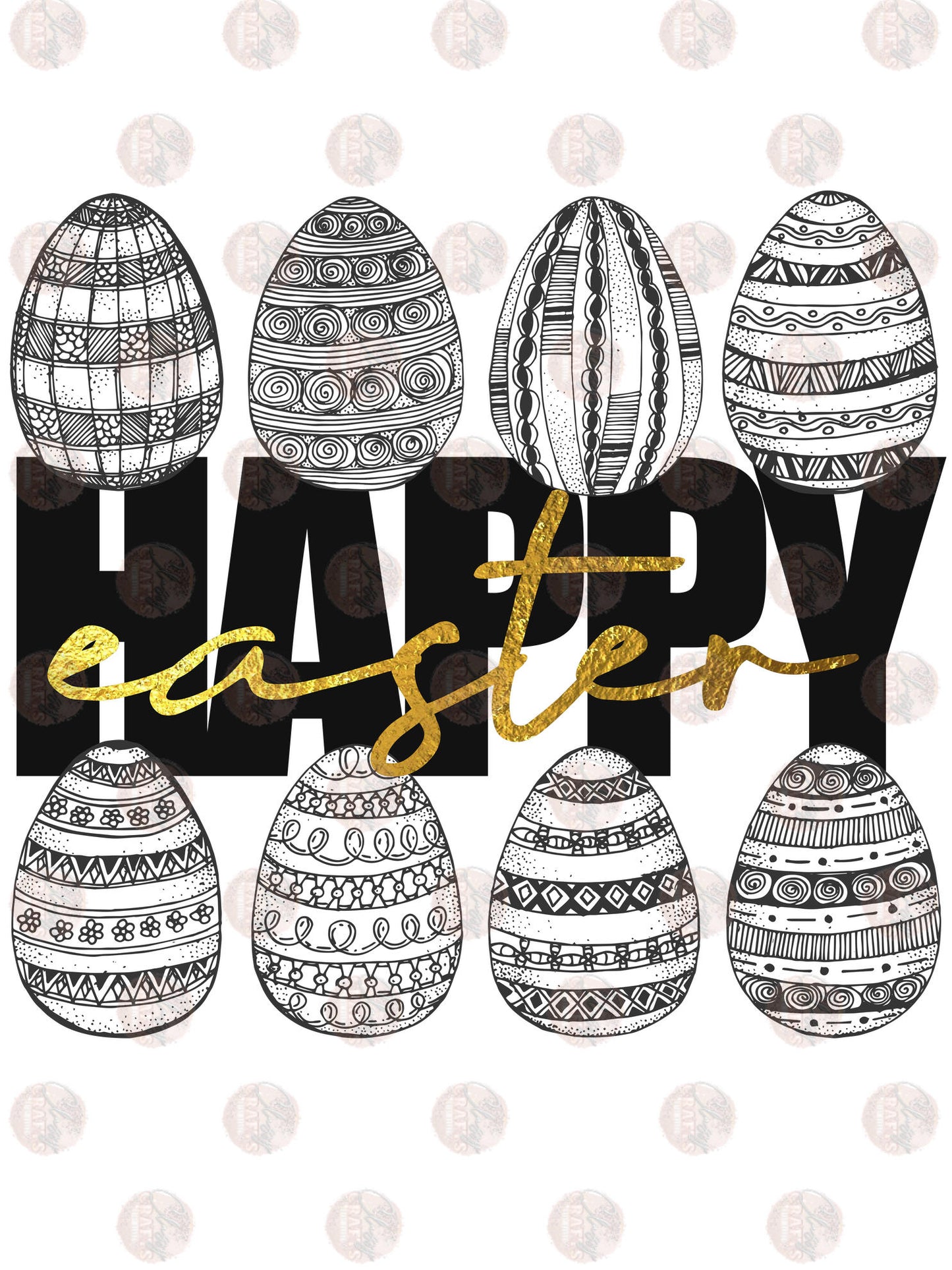 Happy Easter Designed Eggs Transfer