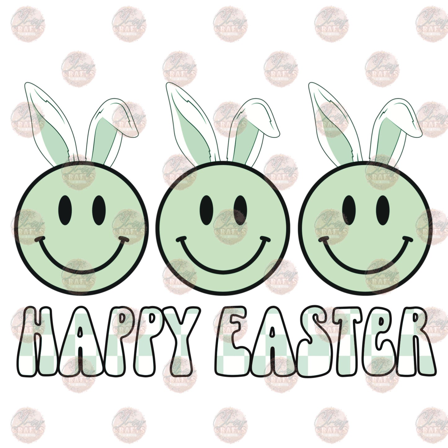 Happy Easter Smiles Green Transfer