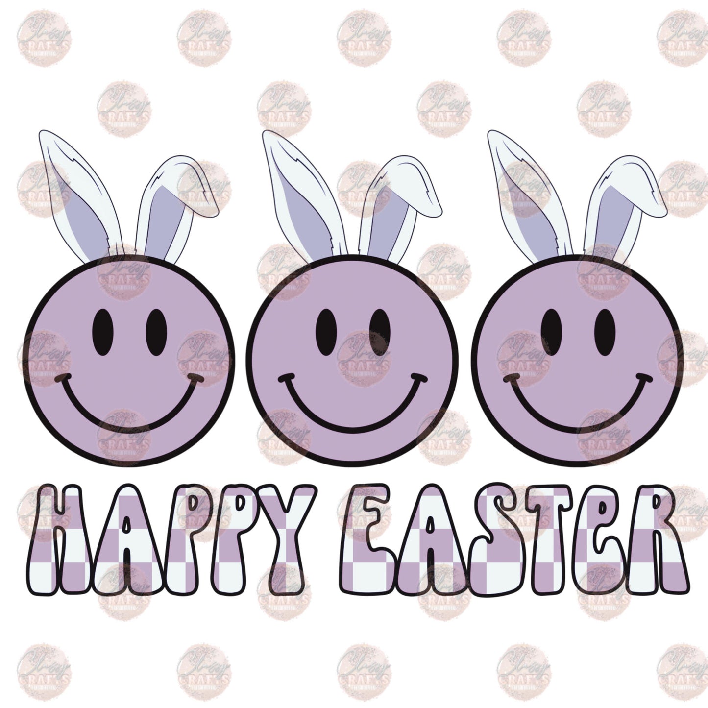 Happy Easter Smiles Purple Transfer