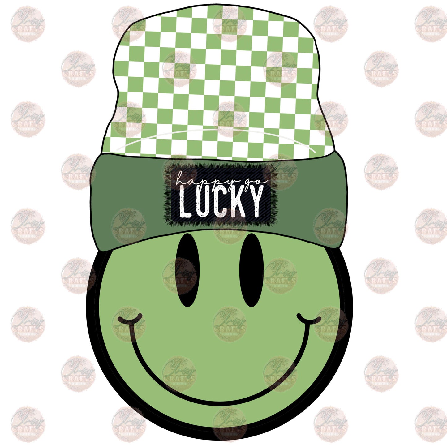 Happy Go Lucky Smiley Beanie Transfer