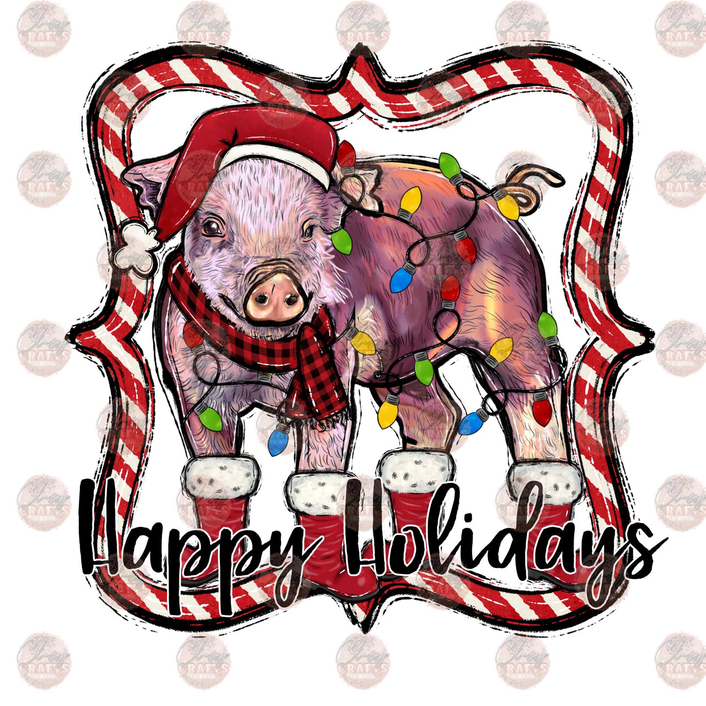 Happy Holidays Pig Transfer