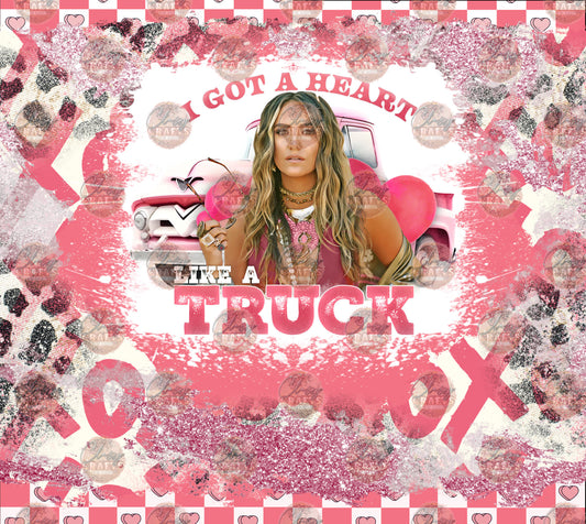 Heart Like A Truck Tumbler Wrap - Sublimation Transfer