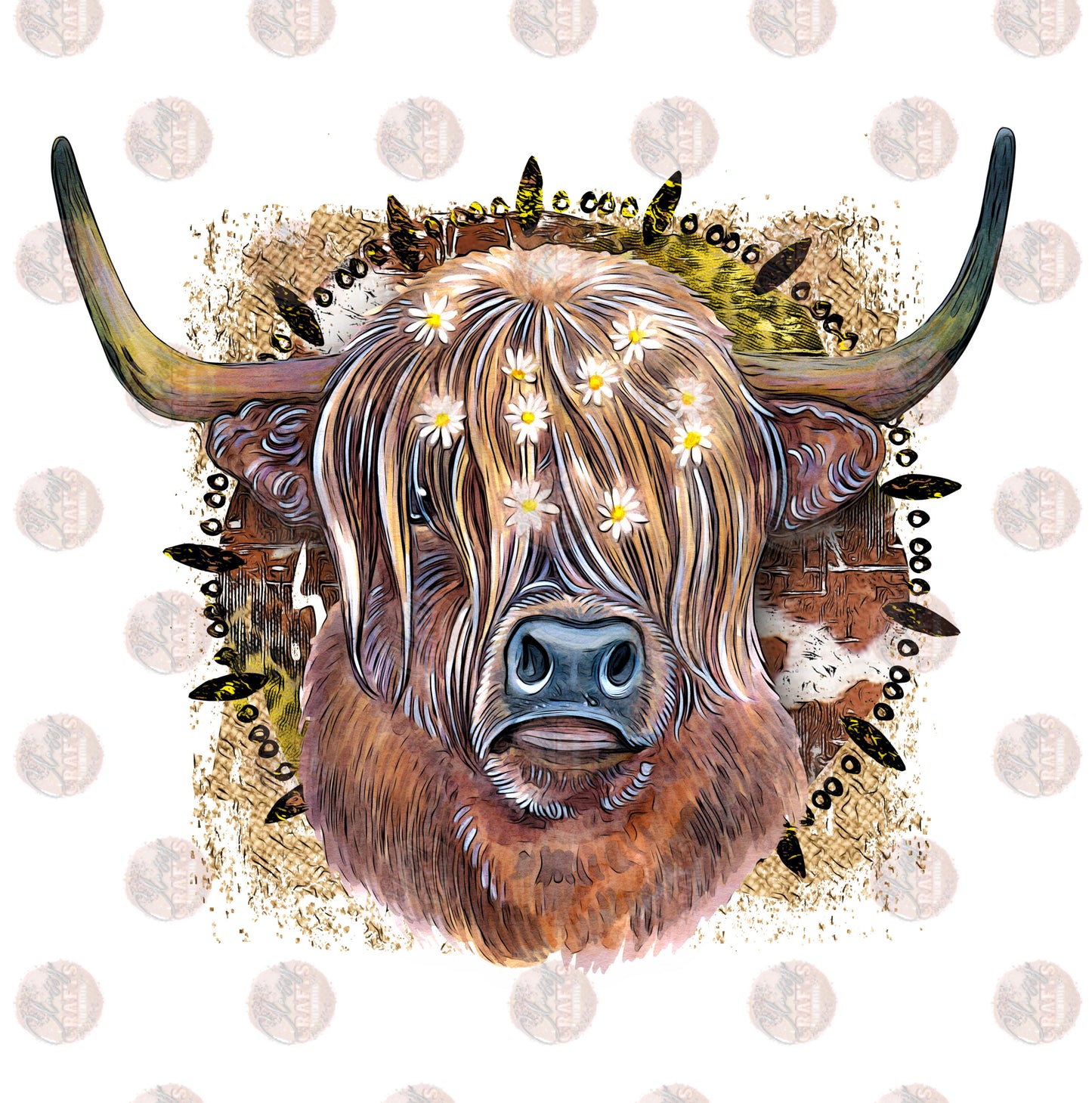 Highland Cow/ Yellow - Sublimation Transfer