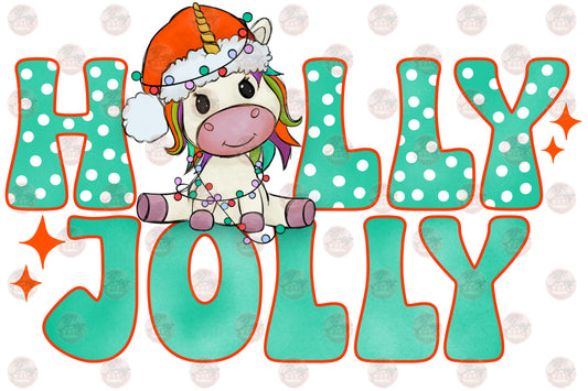 Holly Jolly Unicorn 1 - Sublimation Transfer