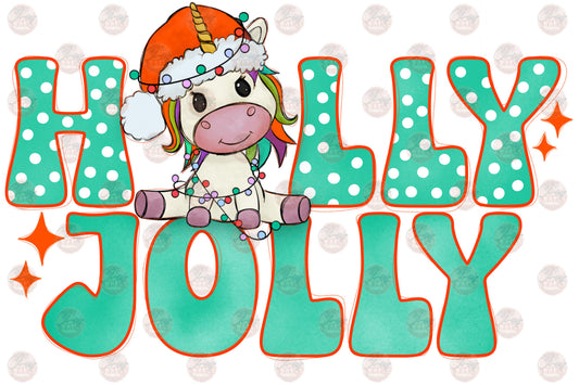 Holly Jolly Unicorn 2 - Sublimation Transfer