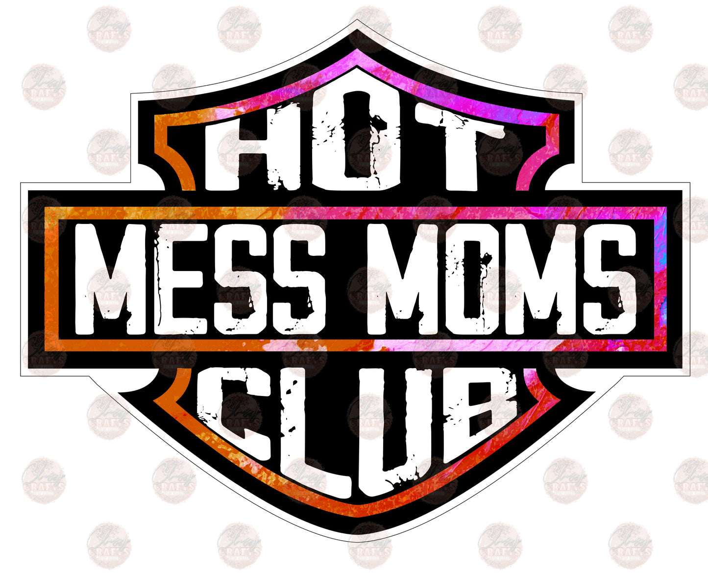 Hot Mess Moms /Orange Purple Transfer