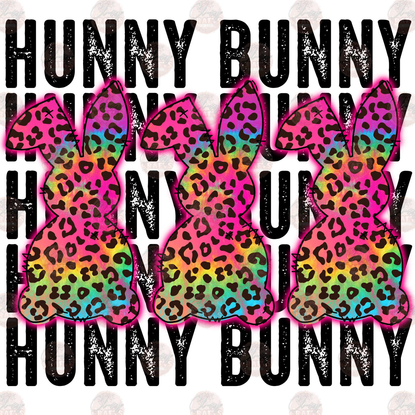 Hunny Bunny Tie Dye Cheetah Transfer