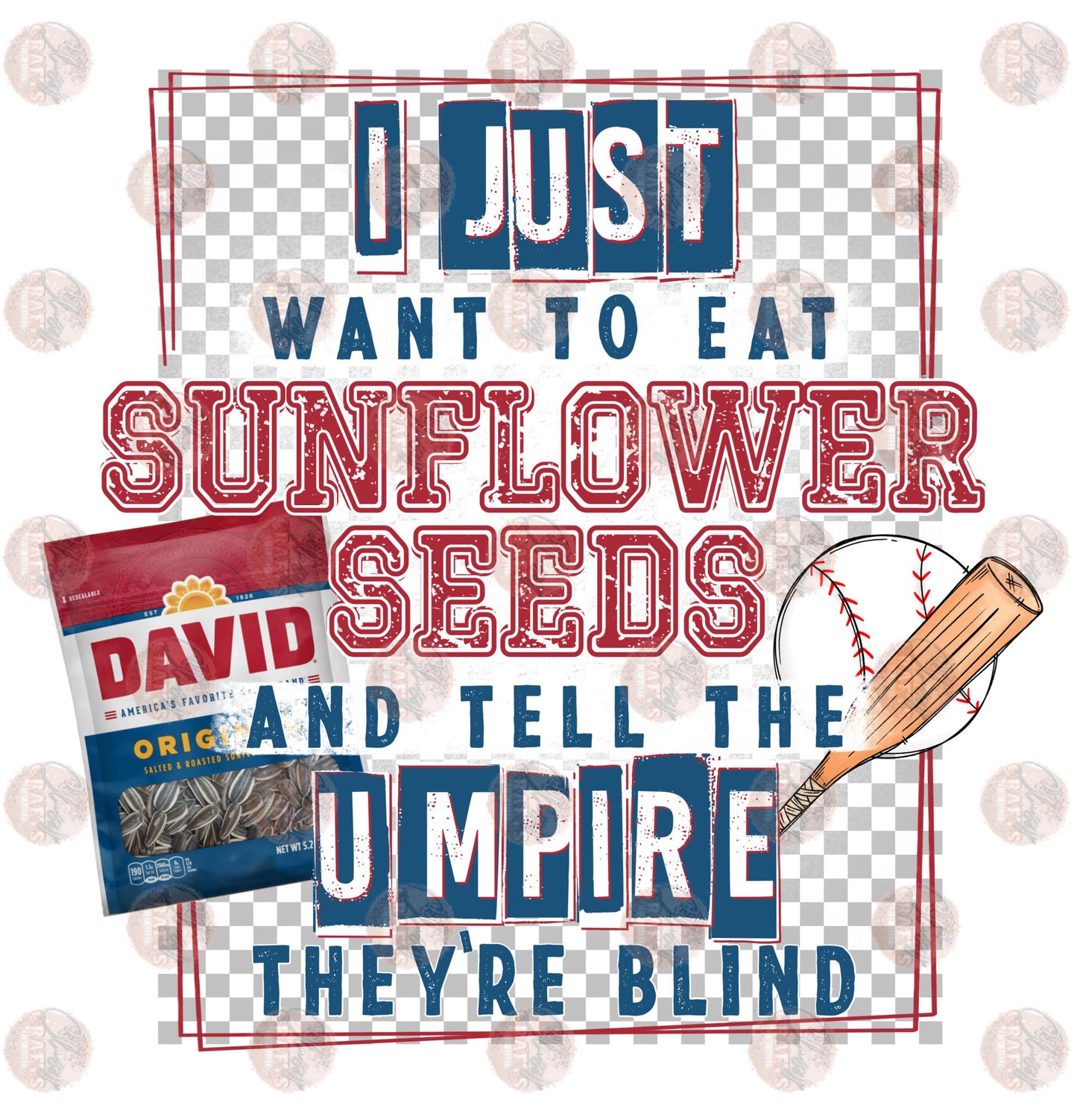 I Just Want To Eat Sunflower Seeds Baseball 2 Transfer