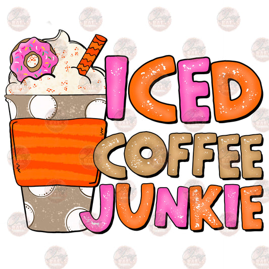 Iced Coffee Junkie Pink-Orange - Sublimation Transfer