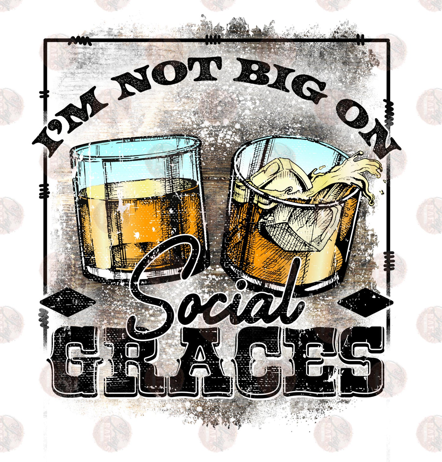 I'm Not Big On Social Framed with Shadow- Sublimation Transfer