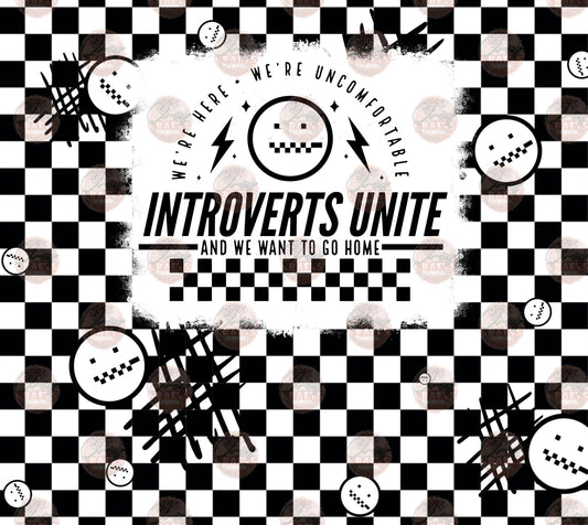 Introverts Unite Tumbler Wrap - Sublimation Transfer