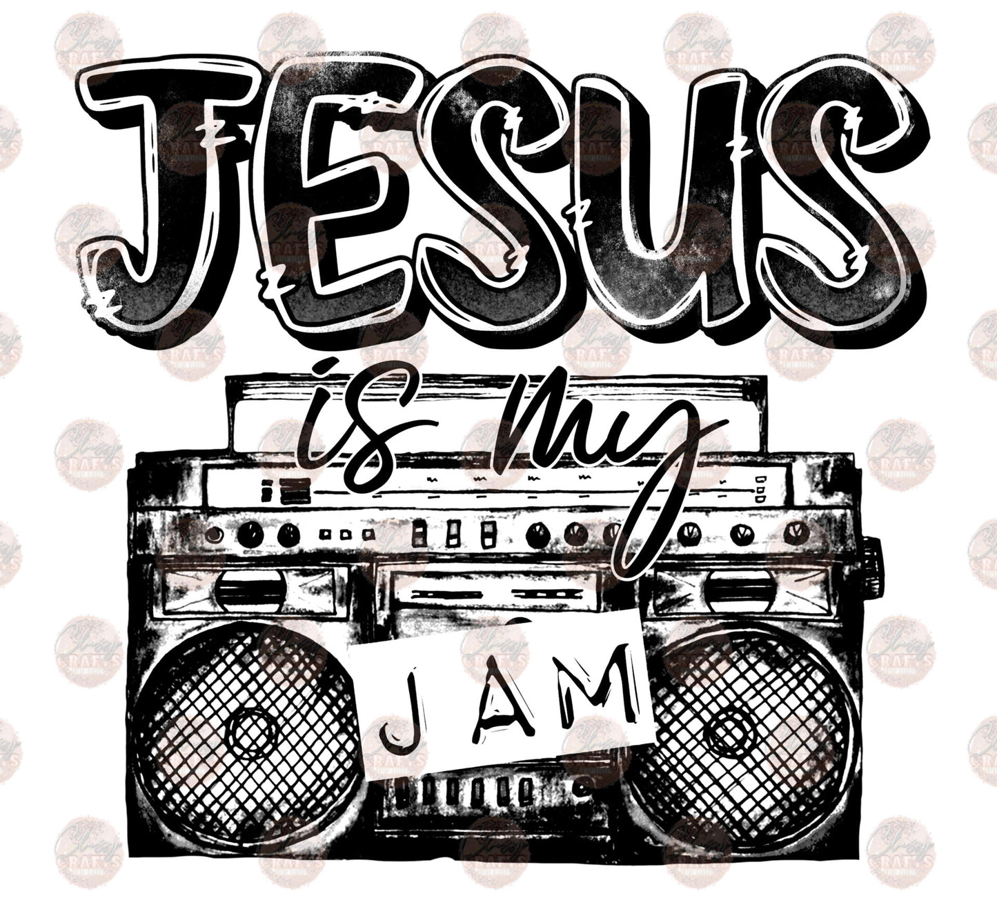 Jesus Is My Jam Black Transfer