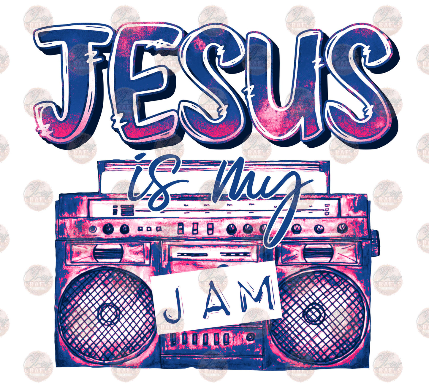 Jesus Is My Jam Pink & Purple Transfer