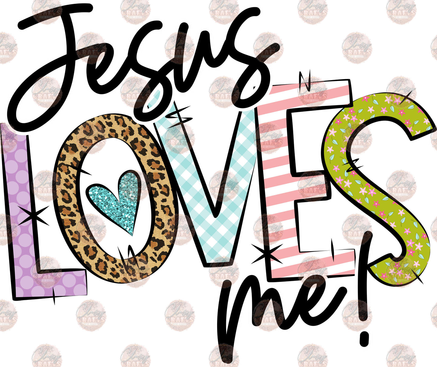 Jesus Loves Me! Multicolor Transfer