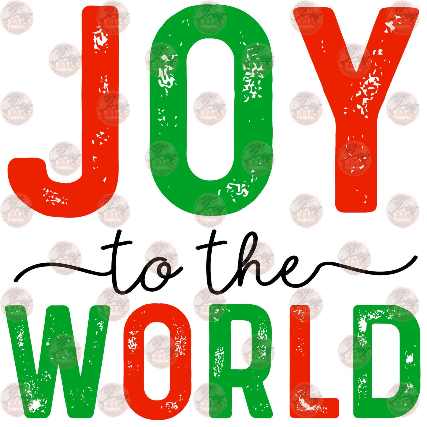 Joy To The World Red & Green - Sublimation Transfer