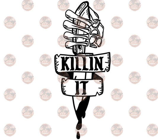 Killin It Knife Black & White -Sublimation Transfer