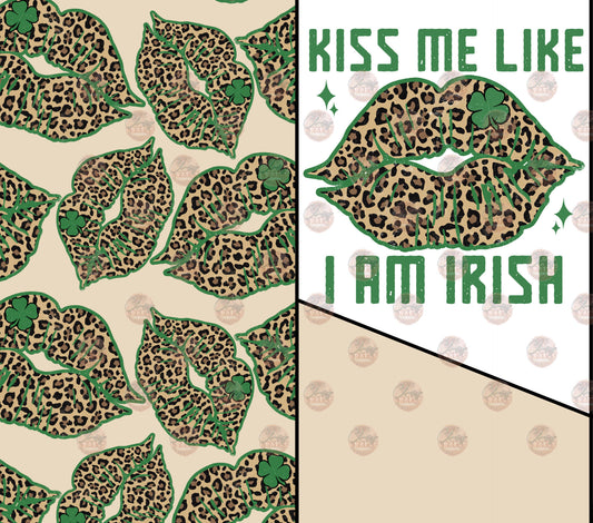 Kiss Me I'm Irish Tumbler Wrap - Sublimation Transfer