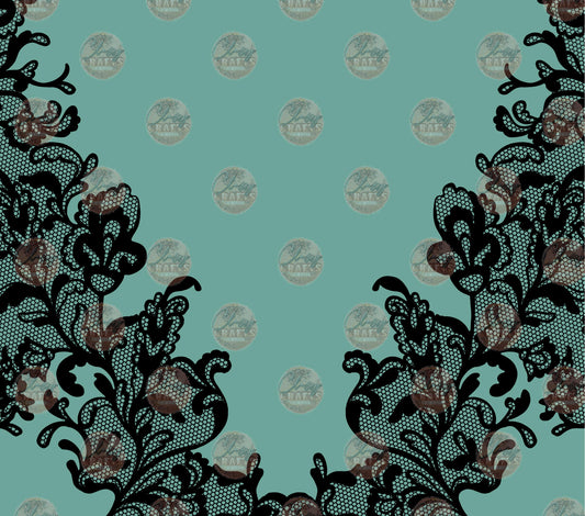 Lace Teal 1 Tumbler Wrap - Sublimation Transfer