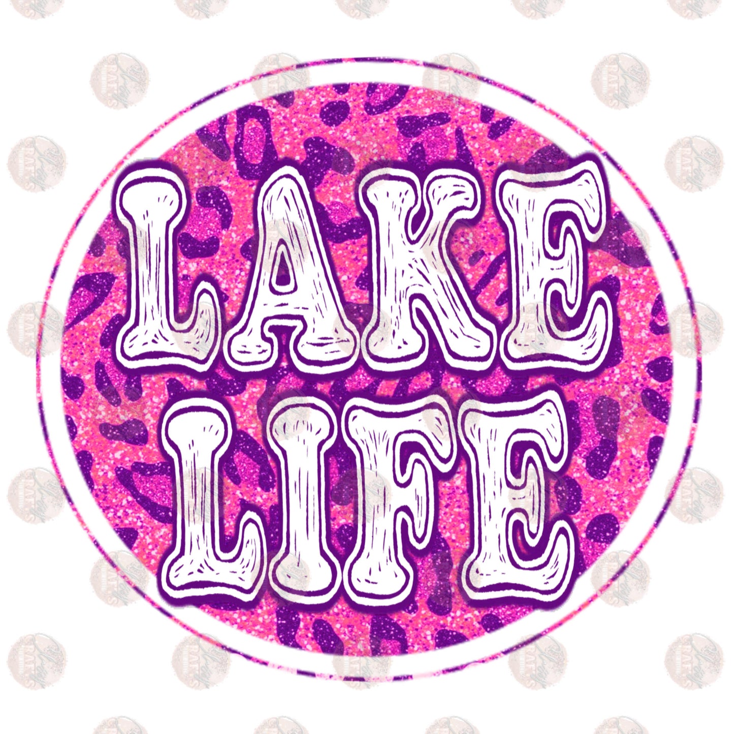 Lake Life Pink Circle Cheetah Transfer