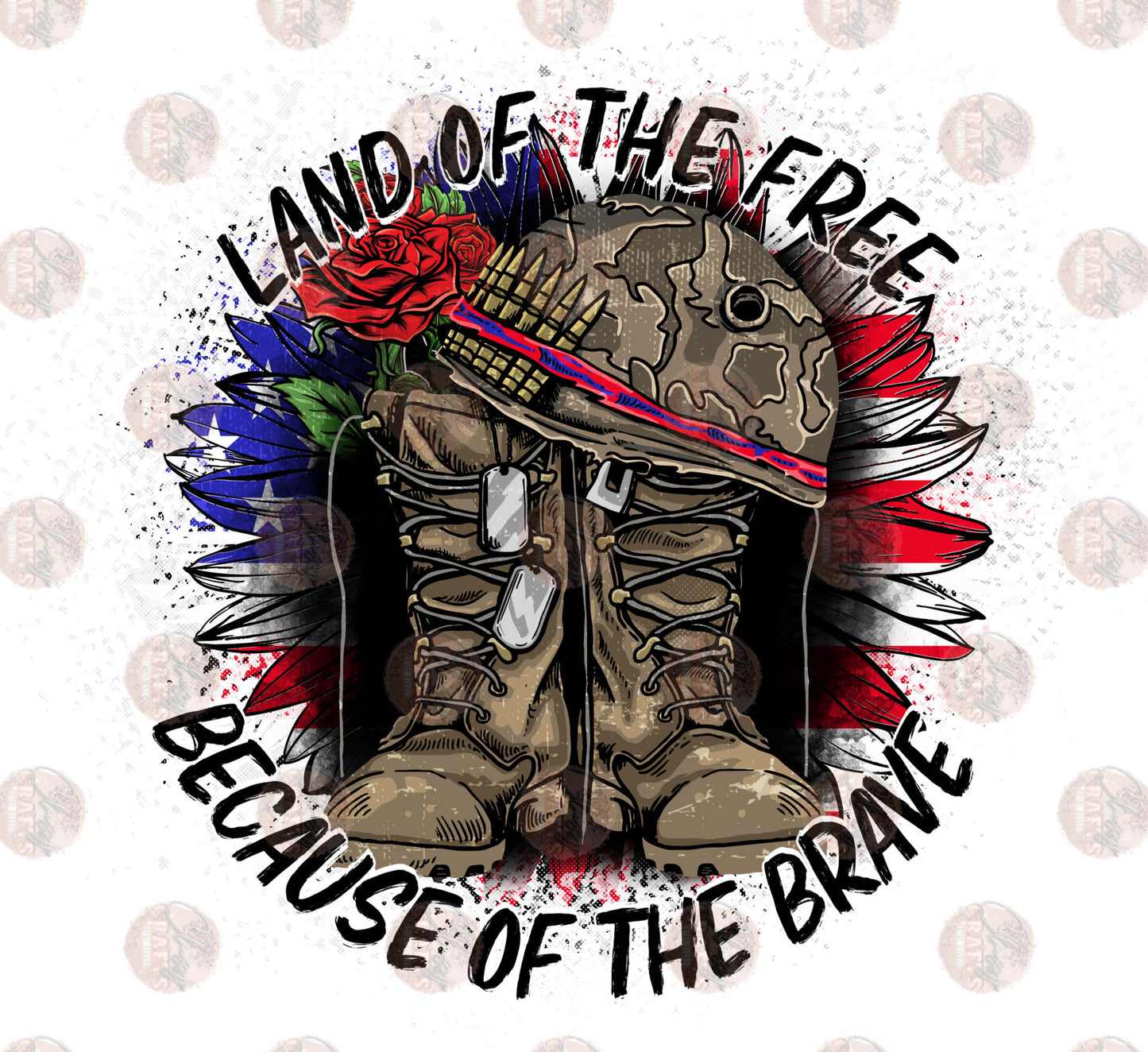 Land Of The Free Because Of The Brave- Sublimation Transfer