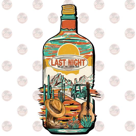 Last Night Western Bottle - Sublimation Transfer
