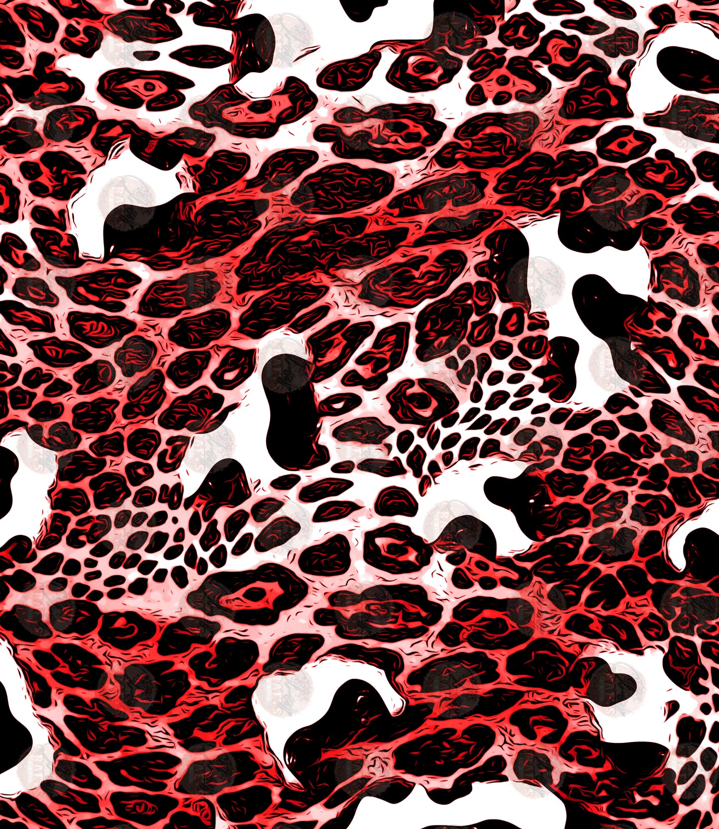Leopard Cow Print Sleeve/ Red White -Sublimation Transfer