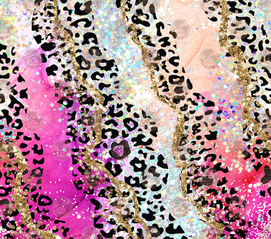 Leopard Gold Glitter Tumbler Wrap