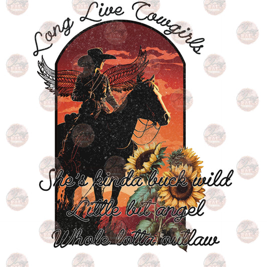 Long Live Cowgirls Angel - Sublimation Transfer
