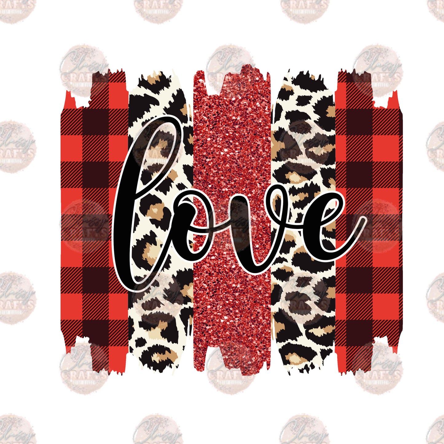 Love Red & Plaid Transfer