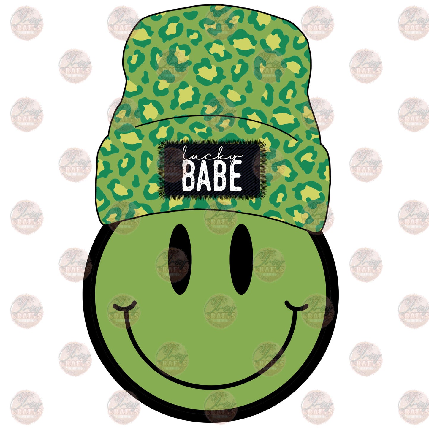 Lucky Babe Smiley Beanie Transfer