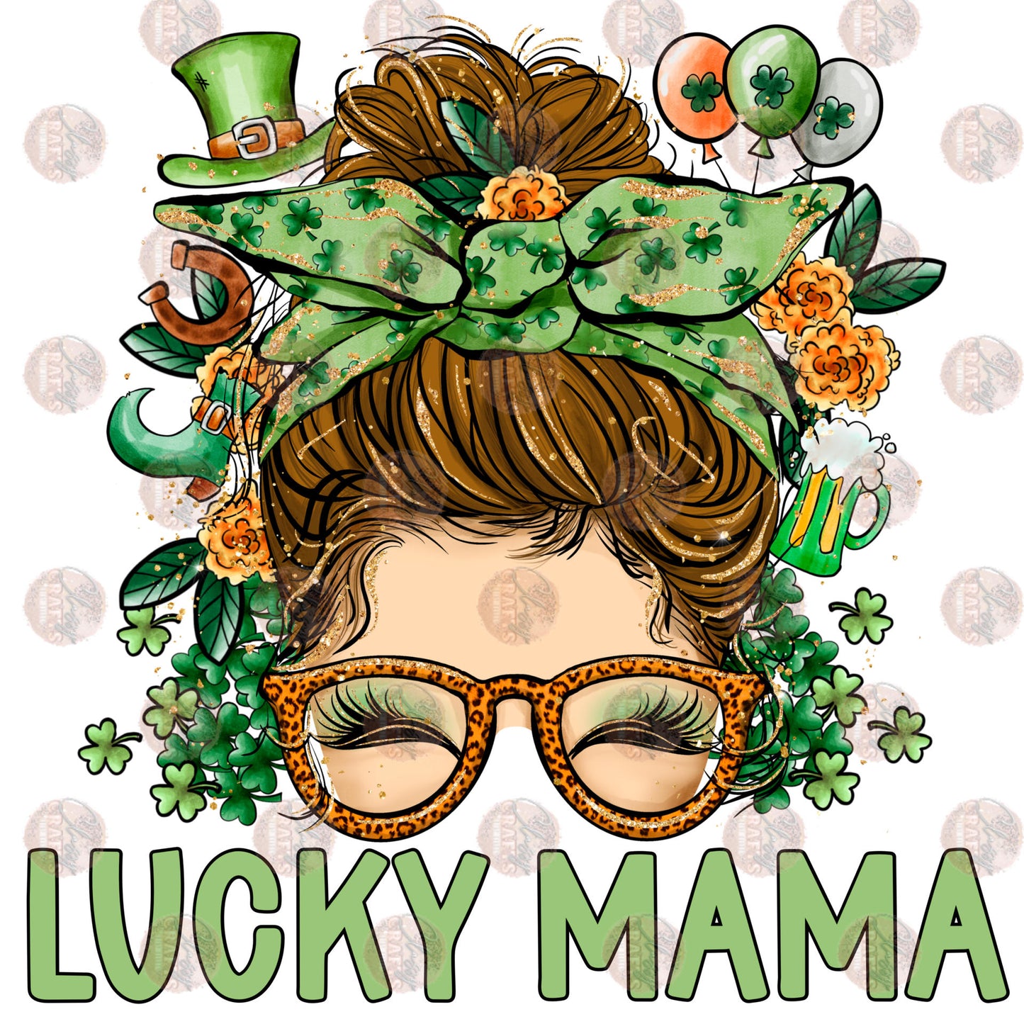 Lucky Mama Messy Bun Transfer