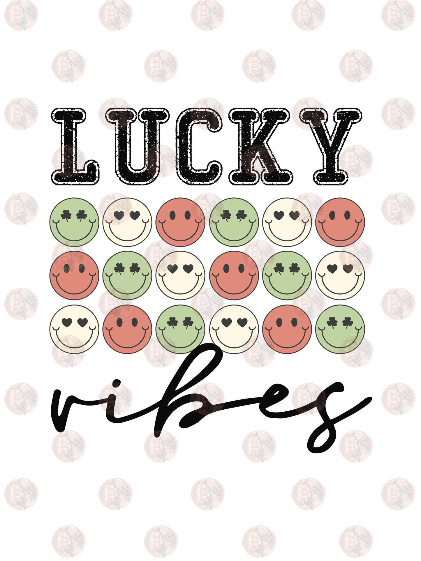 Lucky Vibes Smileys Transfer