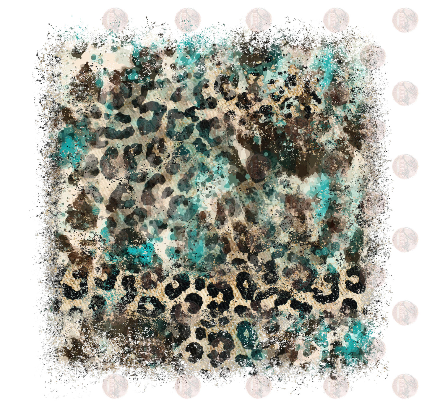 M.W. Leopard Turquoise Sleeve - Sublimation Transfer