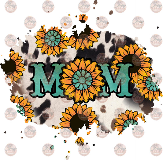 Mom Cow Sunflower Western - Sublimation Transfer