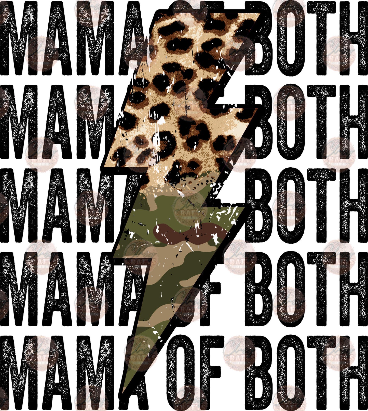 Mama Of Both Camo & Leopard Transfer