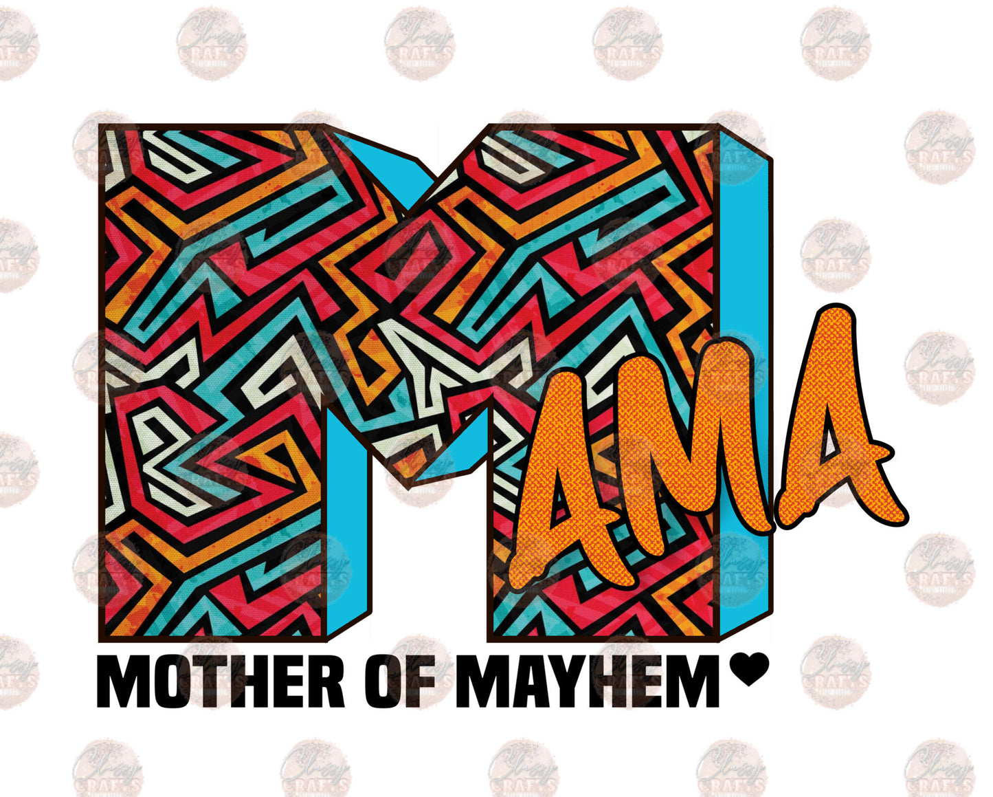 Mama Of Mayhem Retro Transfer