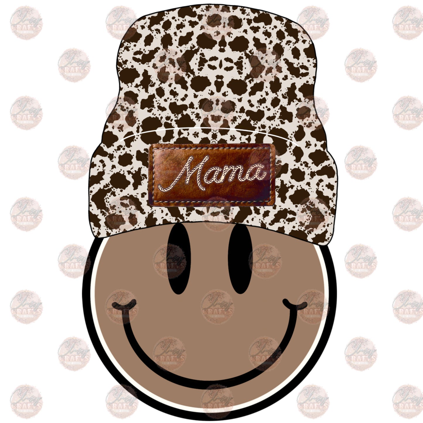 Mama Cow Beanie Smiley Transfer