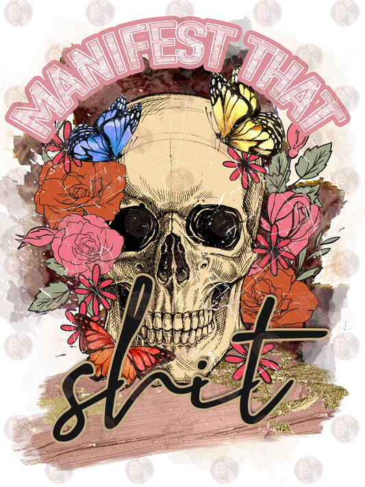 Manifest Skelly Floral - Sublimation Transfer