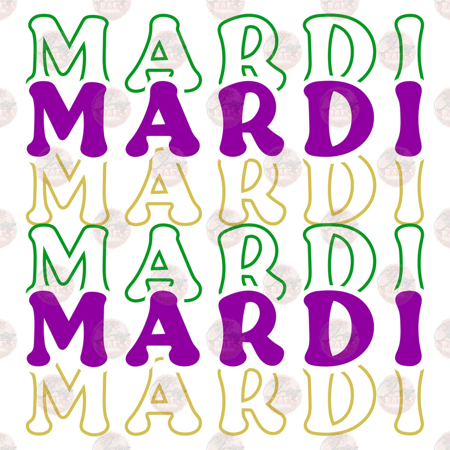 Mardi Stacked - Sublimation Transfer