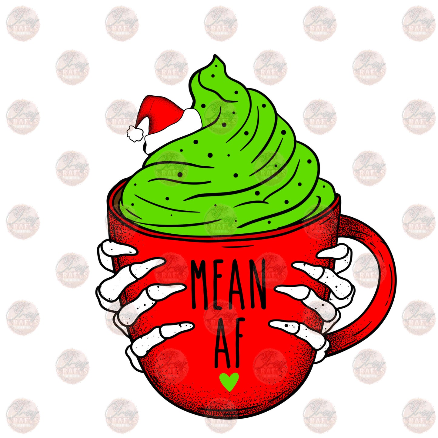 Mean AF Christmas Mug Transfer